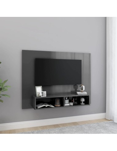 TV-Wandschrank Hochglanz-Grau 120x23,5x90 cm Holzwerkstoff