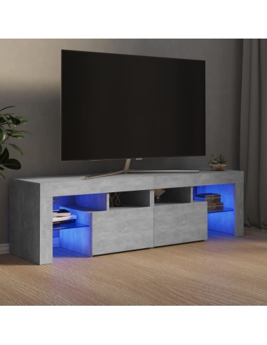 TV-Schrank mit LED-Beleuchtung Betongrau 140x36,5x40 cm