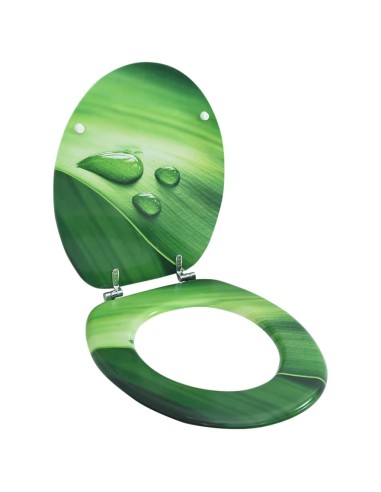 Toilettensitz mit Deckel MDF Grün Wassertropfen-Design
