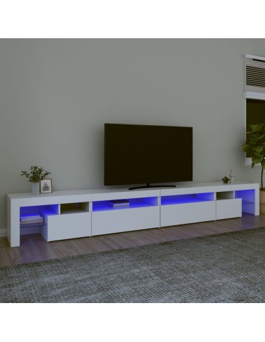 TV-Schrank mit LED-Leuchten Weiß 290x36,5x40 cm