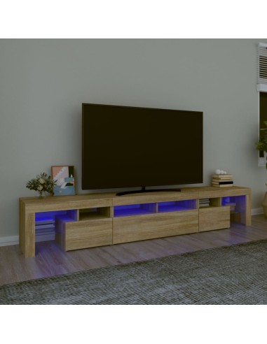TV-Schrank mit LED-Leuchten Sonoma-Eiche 230x36,5x40 cm