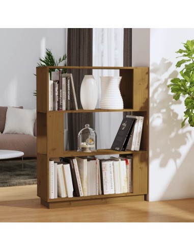 Bücherregal/Raumteiler Honigbraun 80x25x101 cm Massivholz