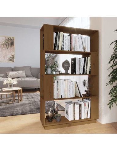 Bücherregal/Raumteiler Honigbraun 80x25x132 cm Massivholz