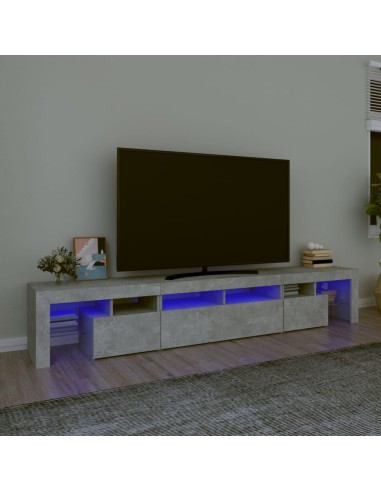 TV-Schrank mit LED-Leuchten Betongrau 230x36,5x40 cm