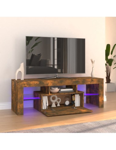TV-Schrank mit LED-Leuchten Räuchereiche 120x35x40 cm