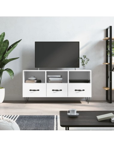 TV-Schrank Hochglanz-Weiß 102x36x50 cm Holzwerkstoff