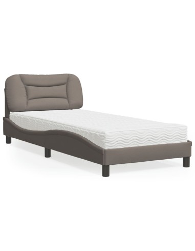 Bett mit Matratze Taupe 80x200 cm Stoff