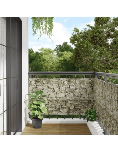Garten-Sichtschutz Steinoptik Grau 600x75 cm PVC