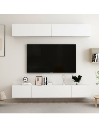 TV-Schränke 4 Stk. Weiß 100x30x30 cm Holzwerkstoff