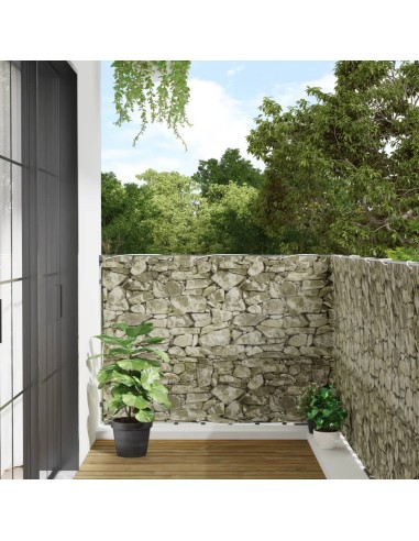 Garten-Sichtschutz Steinoptik Grau 400x120 cm PVC