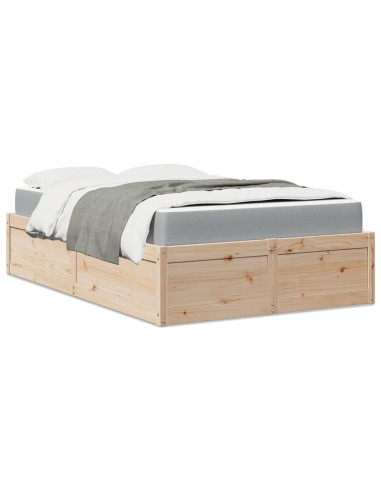 Bett mit Matratze 140x190 cm Massivholz Kiefer