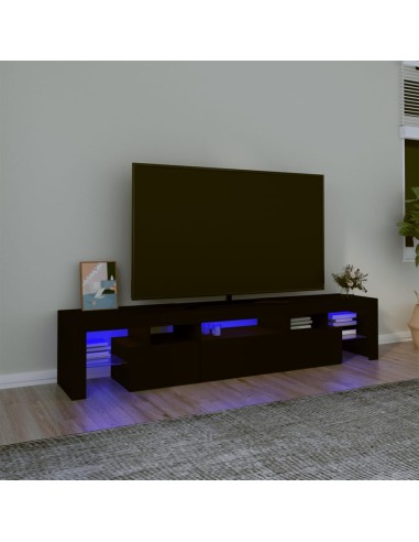 TV-Schrank mit LED-Leuchten Schwarz 200x36,5x40 cm