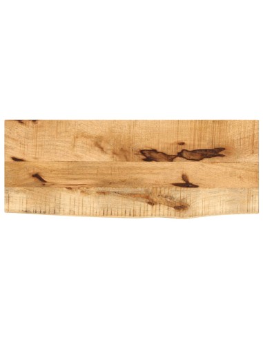 Tischplatte 90x20x2,5 cm Baumkante Massivholz Raues Mangoholz