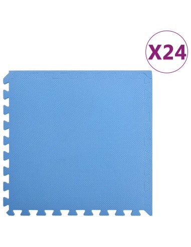 Bodenmatten 24 Stk. 8,64 m² EVA-Schaumstoff Blau