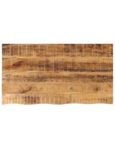 Tischplatte 110x60x2,5 cm Baumkante Massivholz Raues Mangoholz