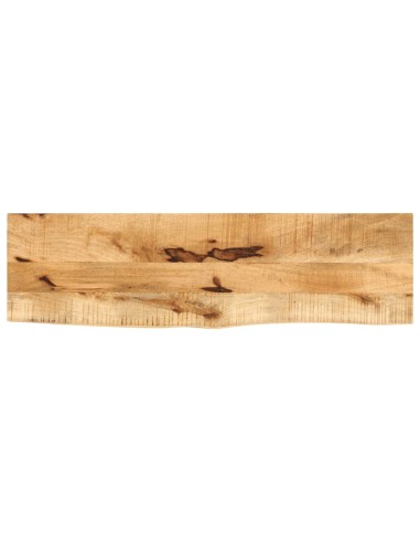 Tischplatte 110x20x2,5 cm Baumkante Massivholz Raues Mangoholz