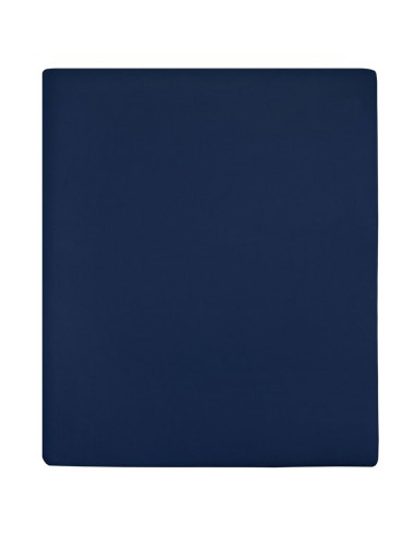 Spannbettlaken 2 Stk. Jersey Marineblau 180x200 cm Baumwolle