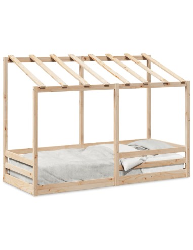 Kinderbett mit Dach 75x190 cm Massivholz Kiefer