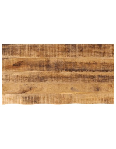 Tischplatte 120x60x3,8 cm Baumkante Massivholz Raues Mangoholz