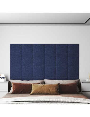 Wandpaneele 12 Stk. Blau 30x30 cm Stoff 1,08 m²