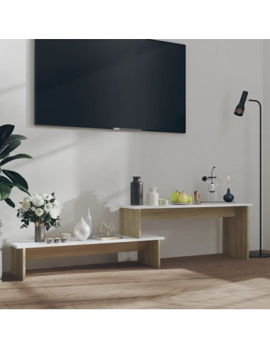 TV-Schrank Sonoma-Eiche Weiß 180x30x43 cm Holzwerkstoff