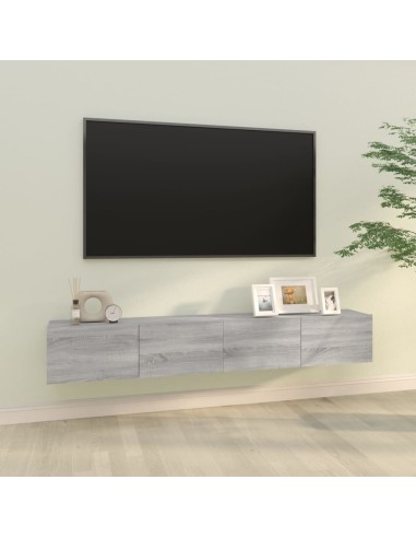 TV-Wandschränke 2 Stk. Grau Sonoma 100x30x30 cm Holzwerkstoff