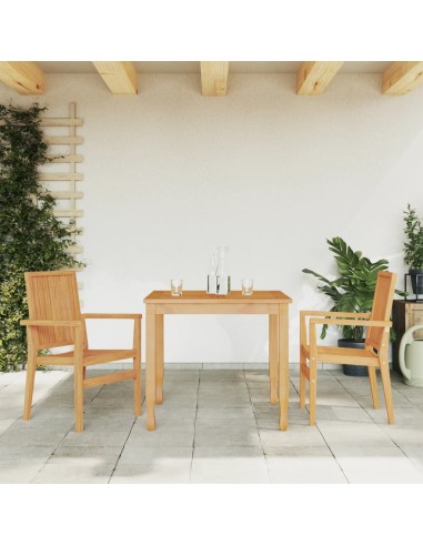 Stapelbare Gartenstühle 2 Stk. 56,5x57,5x91 cm Massivholz Teak