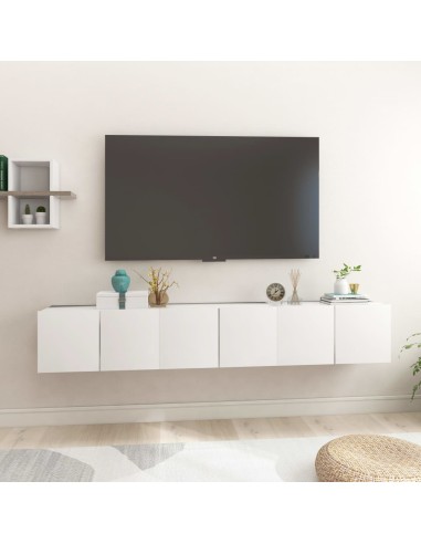 TV-Hängeschränke 3 Stk. Weiß 60x30x30 cm