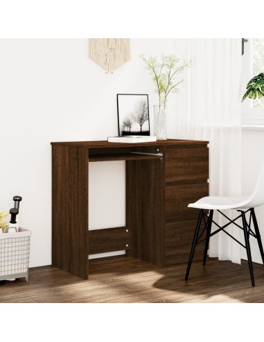 Schreibtisch Braun Eichen-Optik 90x45x76 cm Holzwerkstoff