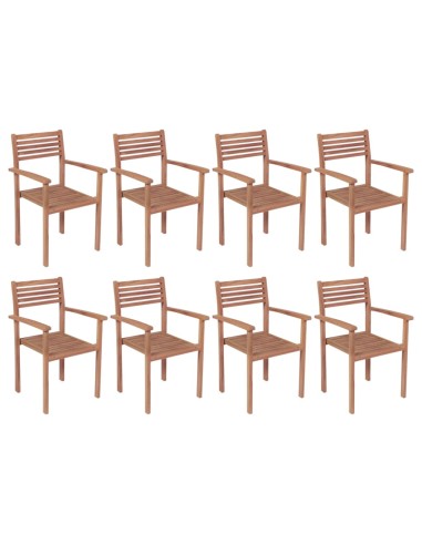 Stapelbare Gartenstühle 8 Stk. Massivholz Teak