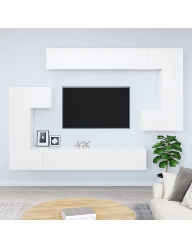 TV-Wandschrank Hochglanz-Weiß Holzwerkstoff