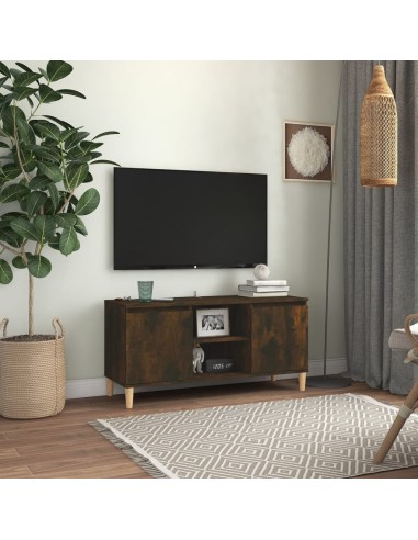 TV-Schrank mit Massivholz-Beinen Räuchereiche 103,5x35x50 cm