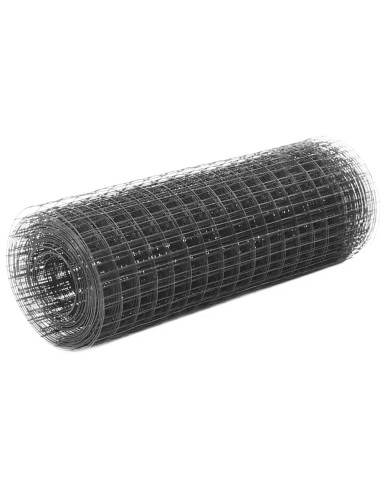 Drahtzaun Stahl mit PVC-Beschichtung 25x0,5 m Grau