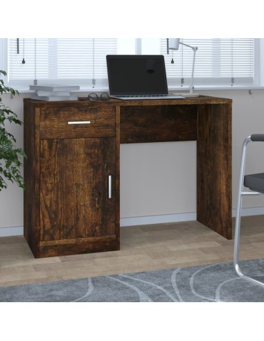 Schreibtisch mit Stauraum Räuchereiche 100x40x73 cm