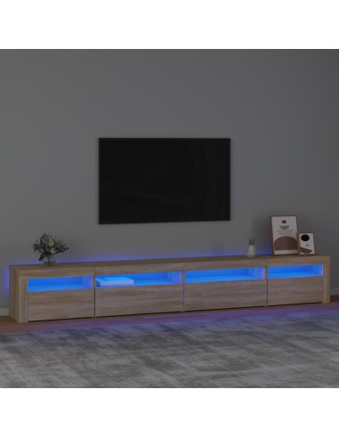TV-Schrank mit LED-Leuchten Sonoma-Eiche 270x35x40 cm