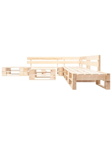 6-tlg. Paletten-Lounge-Set Holz Natur