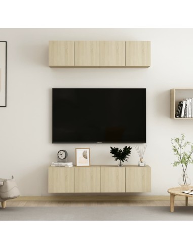 TV-Schränke 4 Stk. Sonoma-Eiche 60x30x30 cm Holzwerkstoff