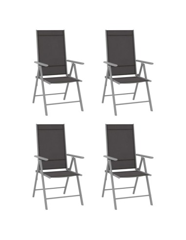 Gartenstühle Klappbar 4 Stk. Textilene Schwarz