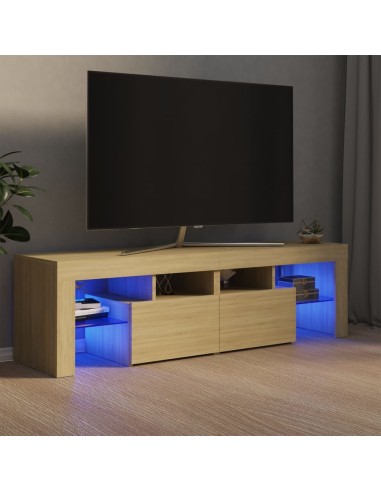 TV-Schrank mit LED-Beleuchtung Sonoma-Eiche 140x36,5x40 cm
