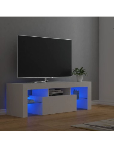 TV-Schrank mit LED-Leuchten Weiß 120x35x40 cm