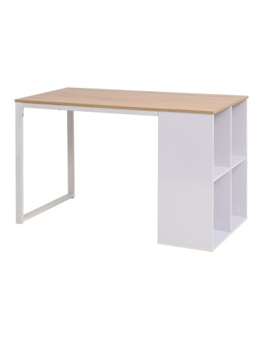 Schreibtisch 120×60×75 cm Eichenbraun und Weiß