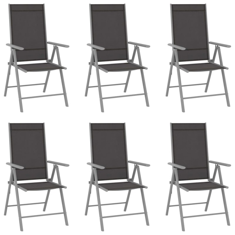 Gartenstühle Klappbar 6 Stk. Textilene Schwarz