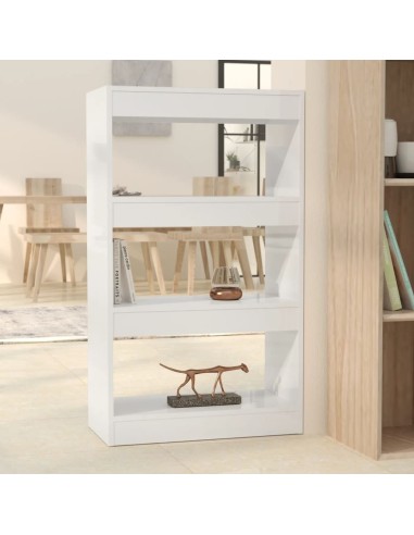Bücherregal/Raumteiler Hochglanz-Weiß 60x30x103cm Holzwerkstoff