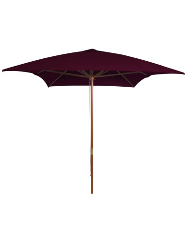 Sonnenschirm mit Holzmast Bordeauxrot 200x300 cm