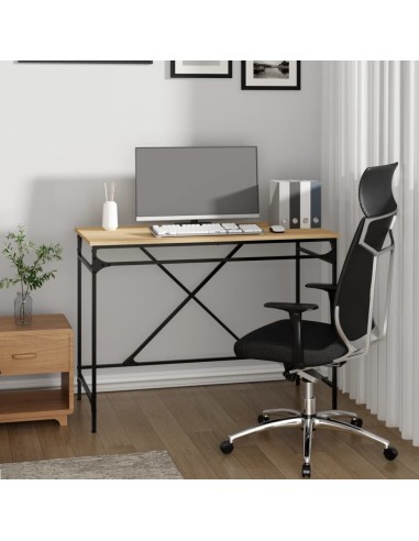 Schreibtisch Sonoma-Eiche 100x50x75 cm Holzwerkstoff und Eisen