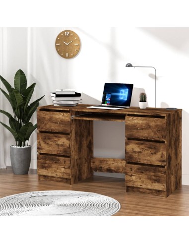 Schreibtisch Räuchereiche 140x50x77 cm Holzwerkstoff