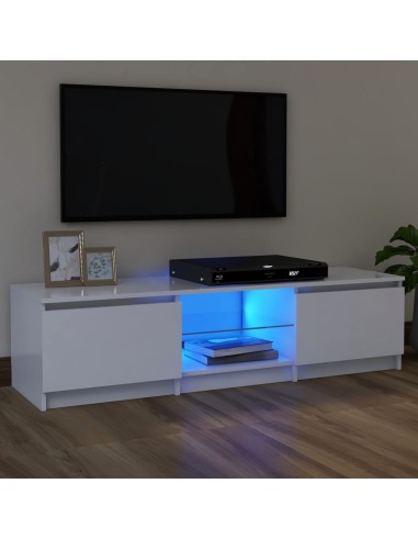 TV-Schrank mit LED-Leuchten Weiß 120x30x35,5 cm