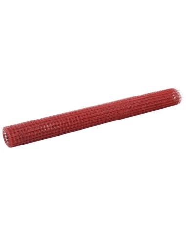 Drahtzaun Stahl mit PVC-Beschichtung 25x1,5 m Rot