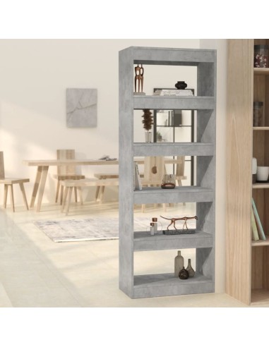 Bücherregal/Raumteiler Betongrau 60x30x166 cm Holzwerkstoff