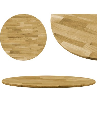 Tischplatte Eichenholz Massiv Rund 23 mm 500 mm